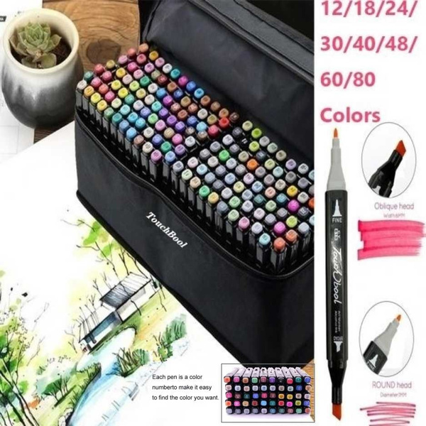 Touch 12/18/24/30/40/48/60/80 Cool Colors Art Markers Set Dual Head Alcohol Sketch Markers Pen For Manga Drawing Markers Design Supplies | Wish