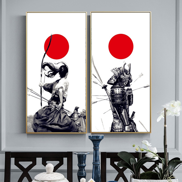 Japanese Samurai Canvas Oil Painting Modern Wall Art Pictures Canvas Print 