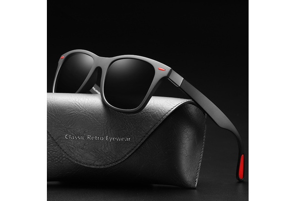 Polarized Sunglasses Men Women Designer Driving Square Black 
