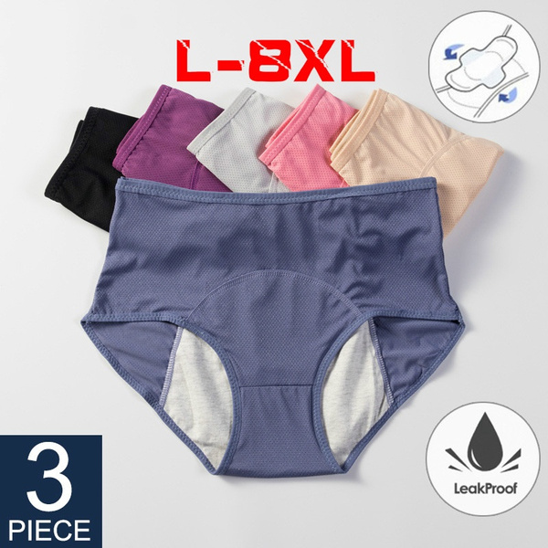 L-8XL Plus Size Leak Proof Menstrual Panties Physiological Pants Women Underwear  Period Cotton Briefs