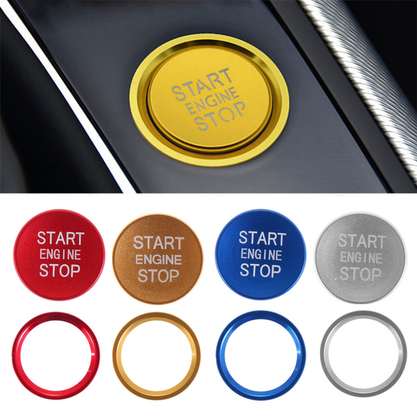 Accessories Start Stop Engine Switch Case Ring Decal Sticker Car Button Cover 