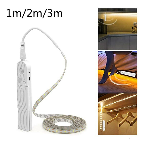 Light LED Tape Motion Sensor Strip Waterproof PIR Lamp Battery Stairs Wardrobe 
