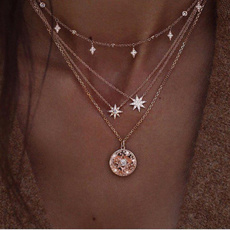 Necklaces Pendants, Star, gold, tasselnecklace