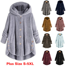 fur coat, Fleece, Plus Size, hooded