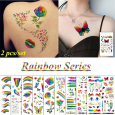 rainbowtattoo, rainbowsticker, lgbtpride, tattoobodysticker