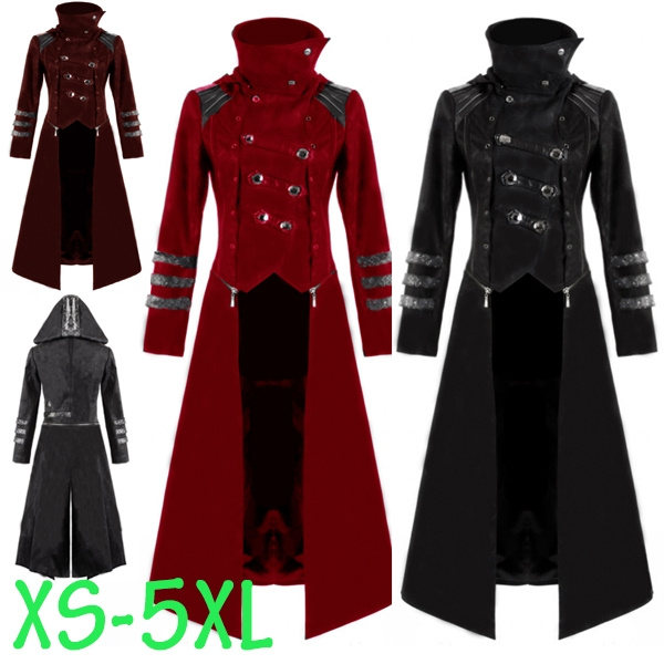 New scorpion mens coat long hotsell jacket gothic steampunk hooded trench