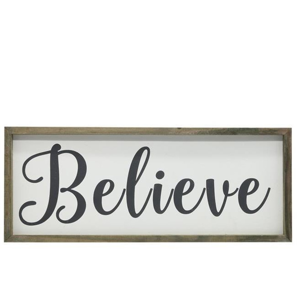 Urban Trends Collection 26498 Wood Rectangle Wall Art with Cursive