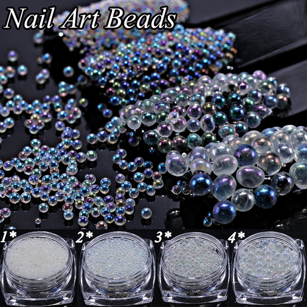 1Box Nail Art Beads High-end Nail Crystal Sand Elf Bead Tip Bottom Micro  Diamond Sparkling Beads Nail Caviar Nail Beads 3D Micro Beads Nail Art  Accessories