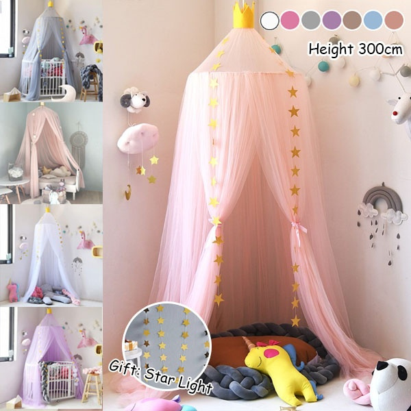 7 Layers Mosquito Tent Net Bed Canopy Tulle Yarn Play Bedding Round Dome Netting Curtain Baby Kids Game House Home Decor Dream Crown Diy Room Decoration Wish - Diy Play Tent Canopy
