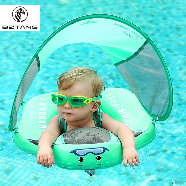 LOYO Baby Pool Float Pump is Included Large Sweet Bells for Newborn Baby Swimming Toy 6-30months Adjustable Inflatable Dual Inflation Chambers Swimming Ring with Inflatable Waist Protection