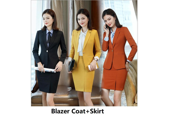 generic Autumn and Winter Formal Dress Uniform Design Women's Business Suit  Career Interview Suit Suit (Color : A, Size : Lcode) : : Clothing,  Shoes & Accessories