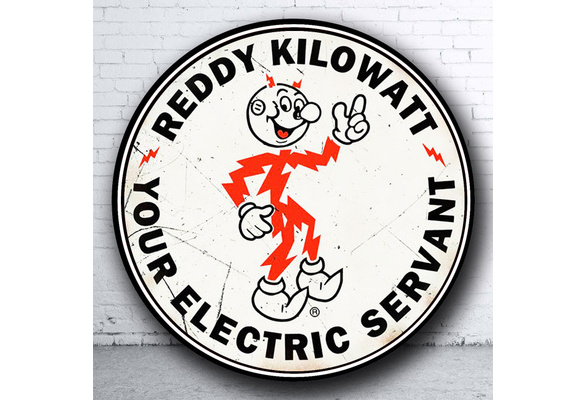Reddy Kilowatt Cut Out Nostalgic Reproduction Metal Sign 14x24 