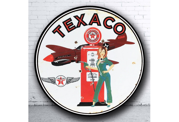 TIN SIGN Flying A Aero Gasoline Gas Oil Metal Aviation Décor Fuel Station A852 