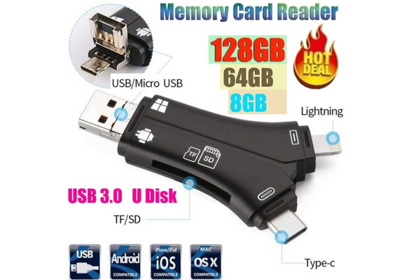 USB Flash Drive OTG high Speed Drive,128GB 64 GB 32 GB 16 GB 8 GB 4GB Memory Optional External Storage Double Application Micro USB Stick,Black,128GB
