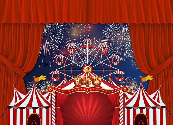 backdrop CIRCUS themed Top Carnival Birthday Party Backdrop ferris ...