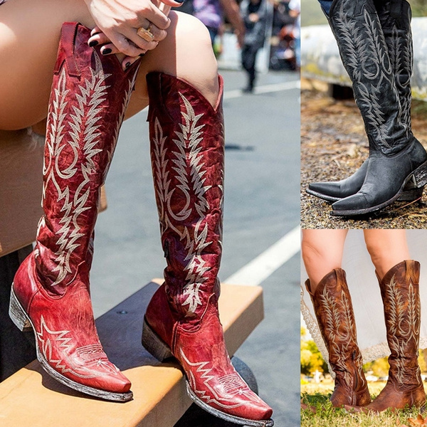 Women Leatherette Slouchy O-Ring Western Cowboy Riding Boot BI36 