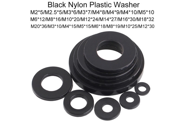 M2-M12 Black/White Nylon High Temperature Resistant Insulation Washers Gasket 