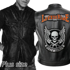 motorcyclejacket, Vest, leathervestformen, Men's Fashion