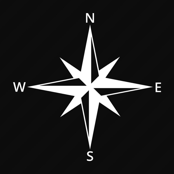 Compass North South East West Vinyl Decal Sticker| Car Decal, Car ...