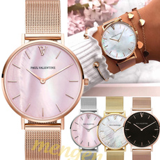 Fashion Women  Gift Stainless Steel Band Analog Quartz Wristwatches Vintage Watch Lady Quartz Watches