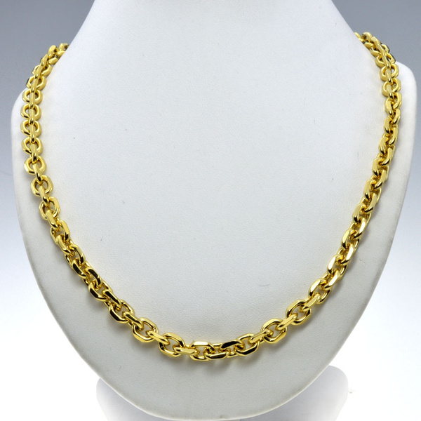 Mens Gold Tone Necklace Chain 50cm 80cm Length For Men Or Boy Gift Jewelry 7mm Band Width Wish