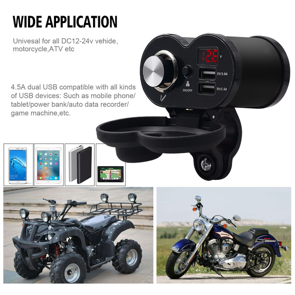 Motorcycle dual USB multi-function mobile phone charger dual USB (with