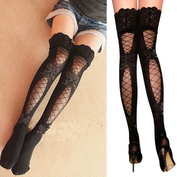 Sexy Stockings Women Lingerie Lace Stocking Transparent Sexy Long