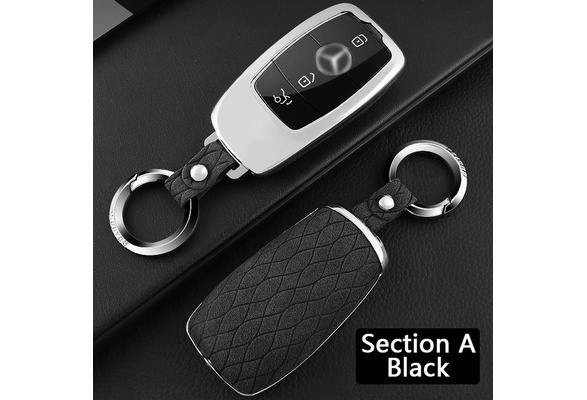 Car Key Fob Chain For Mercedes-Benz Accessories Keychain Ring Cover Case Black 
