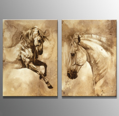 brown, horse, art, framedprint