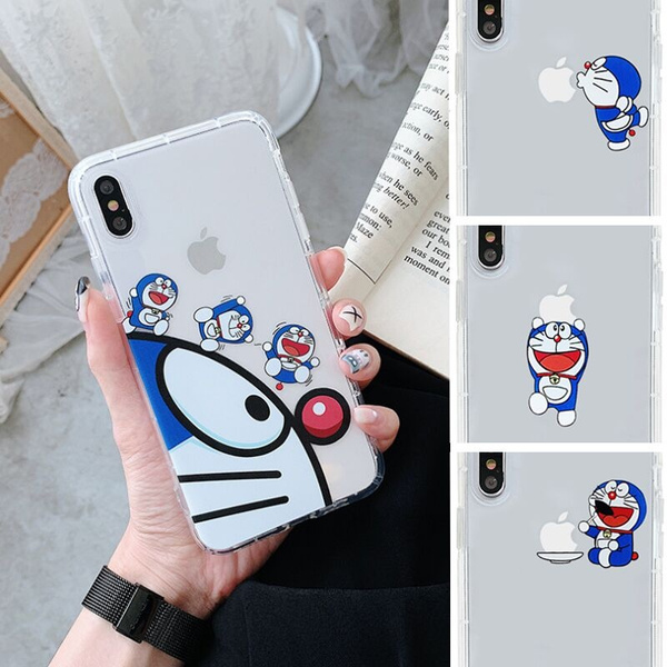 Anti shock Doraemon Printed TPU Phone Cover Case Silicone Cellphone Shell Pattern Random