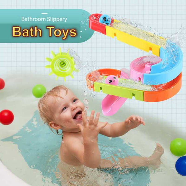 Baby Bath Toys Bathroom Track Toys Slide Splash Water Ball Toy kid