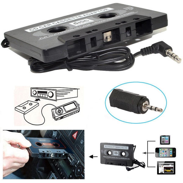 AUX 3.5MM Universal Classic Car Audio Tape Cassette Adapter For Cell Phone  MP3 CD MD DVD Player Car Audio