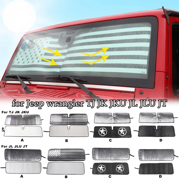 Windshield Sunshade Heat Shield Sun Visor Cover USA Flag Pattern for