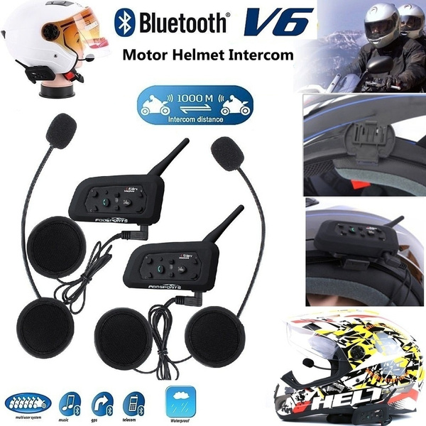 EJEAS V6 Pro Bluetooth Motorcycle Communicator Helmet Intercom Moto FM  Headset Referee with Mic 1200m Interphone for 6 Riders Internal Battery