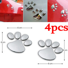 4pcs Cool Design Paw Car Stickers 3D Animal Dog Cat Bear Footprints Footprints Stickers Car Decals   Window Stickers Dog Claw Stickers