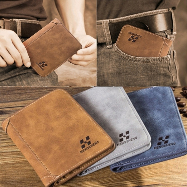 Fashion Men's PU Leather Bifold Wallet ID Credit Card Holder Clutch  Pocket Purse