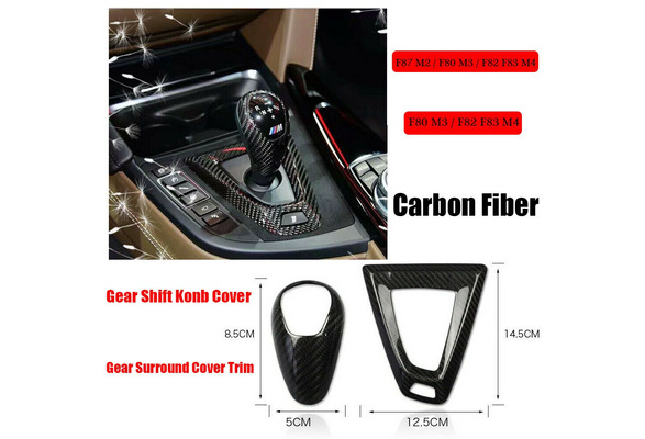 Carbon Fiber Car Gear Shift Knob Cover&Base Cover Trim for BMW M3 F80 M4  F82 F83