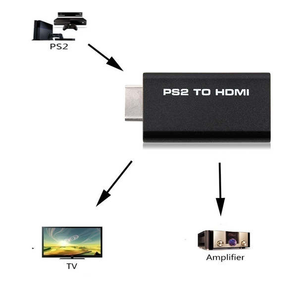 Hot Hdtv Monitor Ps2 To Hdmi Video Converter Av Adapter W 3 5mm Audio Output Wish
