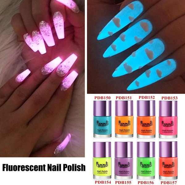 Dark Shiny Neon Nail Luminous Lacquer Varnish Nail Polish Nail Art Glow in  the Dark Fluorescent