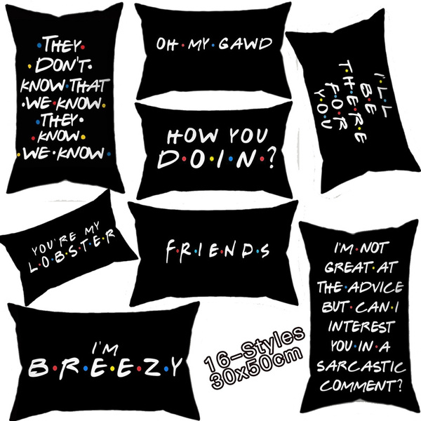 Classic Friends TV Show Funny Quotes Printed Pillow Covers Sofa Cushion Ca Ws.ji 