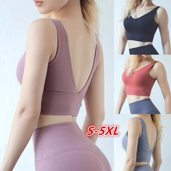 backless halter sports bra