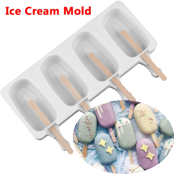 1pc Homemade Food Grade Silicone Ice Cream Molds Ice Lolly Moulds Freezer  Ice Cream Bar Molds Popsicle Sticks Ice Cream Mold