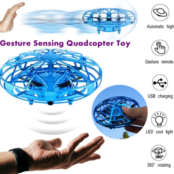 UFO Gesture Induction Flying Saucer Four-axis Induction LED Vehicle Suspended 