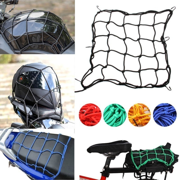 Motorcycle Tank Luggage Rack Black 6 Hook Storage Elastic Net Fixed Helmet Cargo