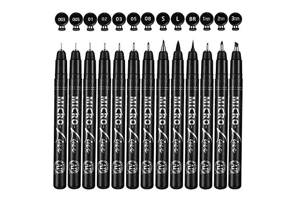 Lemical Black Fineliner Pens 10pcs Archival Ink Micro-pens Fine