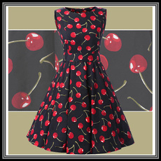 sleeveless, Print Dresses, Cherry, Dress