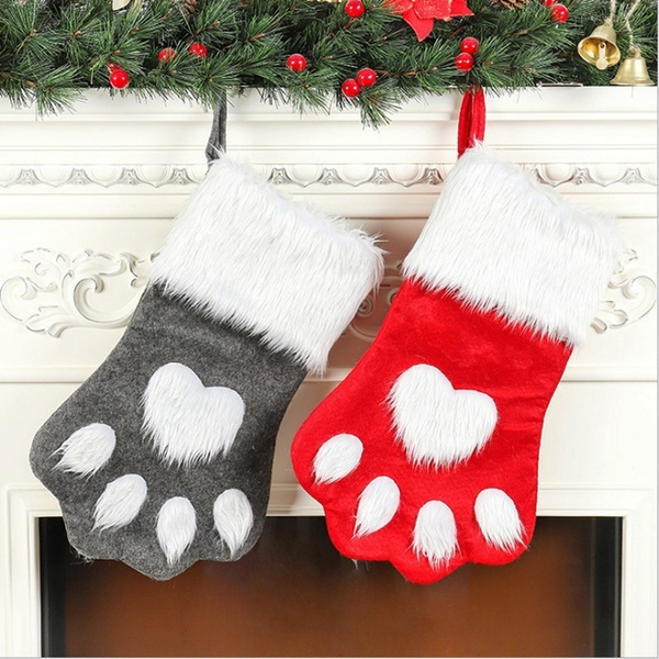 Christmas Stockings Pet Pawss Dog Cats Big Pawss Hanging Stockings