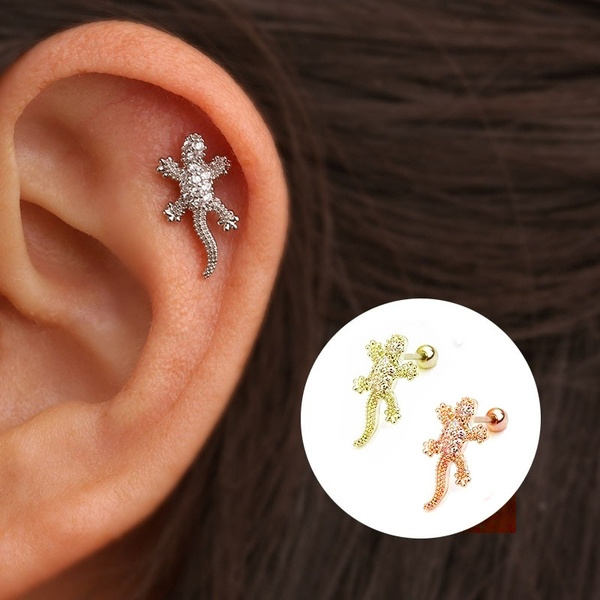 Piercing Cartilage Helix Lizard