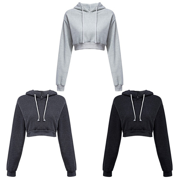 plain crop top hoodie