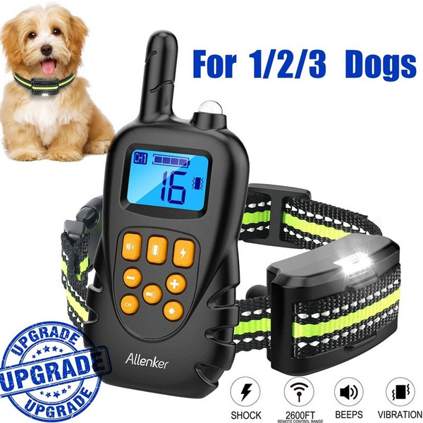 Allenker Shock Collar for Dogs 0~16 Levels Adjustable Dog Training Collar with Remote Dog Shock Collar with Remote up to 2600Ft Range 100% Waterproof with Beep Vibration Static Shock